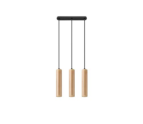 Sollux Lighting Hängelampe Pendelleuchte Hängeleuchte Deckenlampe Holz 3 Flammig Naturholz LINO von SOLLUX lighting