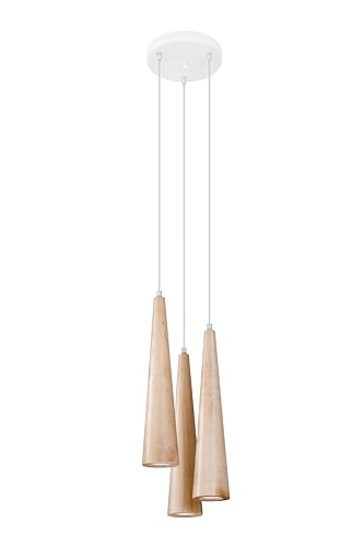 Sollux G9 Pendelleuchte – Pendelleuchte Esstisch – Hängeleuchten & Pendelleuchten – Deckenlampe Hängend – Lampe Esstisch Hängend – Esstisch Pendelleuchte – SULA Naturholz - GU10-Fassung von SOLLUX lighting