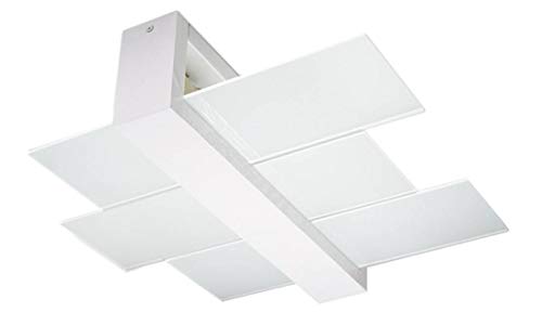 Sollux Lighting Deckenlampe Deckenleuchte Deckenstrahler Holz Glas 1 Flammig Weiß FENIKS von SOLLUX lighting