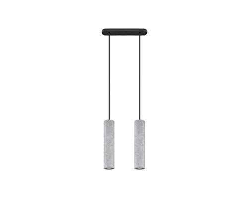 Sollux Lighting Hängelampe Pendelleuchte Hängeleuchte Deckenlampe Beton 2 Flammig Grau LUVO von SOLLUX lighting