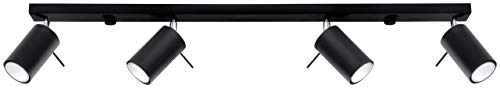 SOLLUX lighting Deckenlampe Deckenleuchte Deckenstrahler Stahl 4 Flammig Schwarz RING von SOLLUX lighting