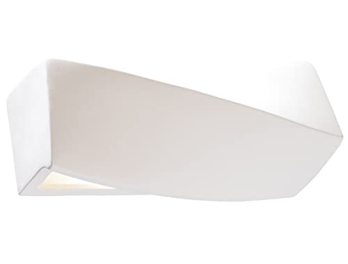 SOLLUX lighting Sigma Mini Wandleuchte aus Keramik - Wandbeleuchtung Lampe für Wohnzimmer Leuchte Esszimmer - Flurlampe aus Keramik in Weiß 35 x 16 x 12 cm von SOLLUX lighting