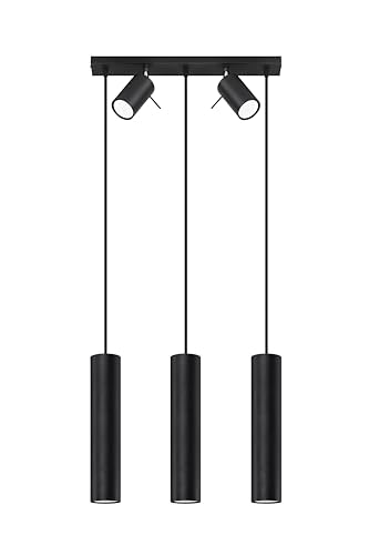 SOLLUX lighting Hängelampe Pendelleuchte Hängeleuchte Deckenlampe Stahl 3 Flammig Schwarz RING von SOLLUX lighting