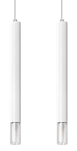 Sollux Pendelleuchte – Pendelleuchte Esstisch – Hängeleuchten & Pendelleuchten – Deckenlampe Hängend – Glühbirne Nicht im Lieferumfang Enthalten – WEZYR 2 Weiß - G9-Fassung von SOLLUX lighting