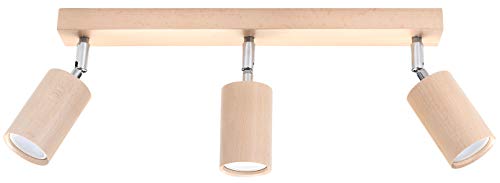 Sollux Lighting Deckenlampe Deckenleuchte Deckenstrahler Holz 3 Flammig Naturholz BERG von SOLLUX lighting