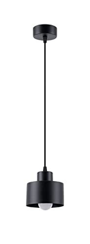 Sollux Pendelleuchte – Pendelleuchte Esstisch – Hängeleuchten & Pendelleuchten – Glühbirne Nicht im Lieferumfang Enthalten – Esstisch Pendelleuchte SAVAR 1 Schwarz - E27-Fassung von SOLLUX lighting