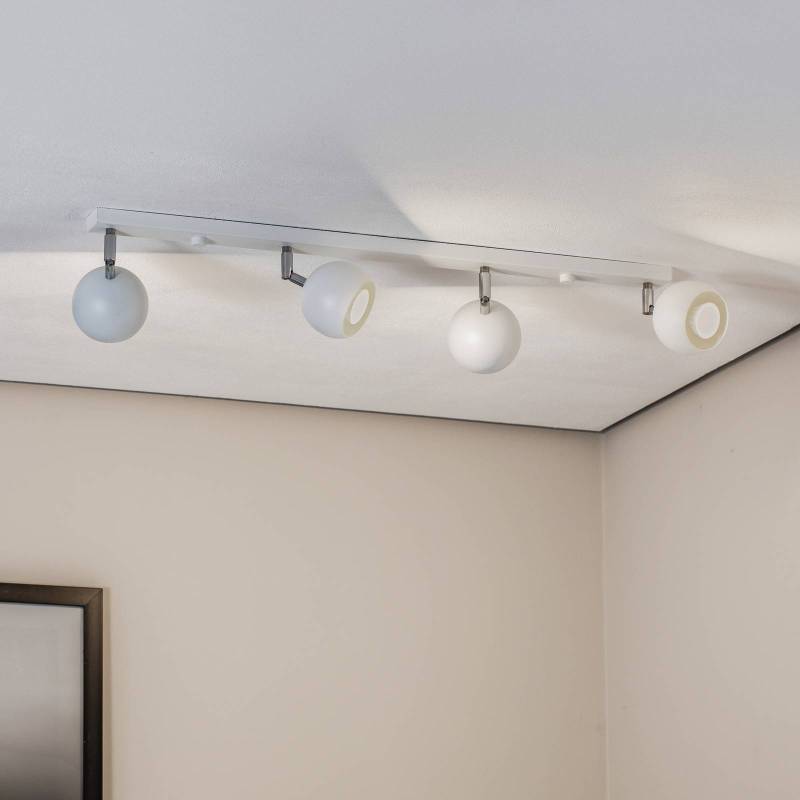 Deckenstrahler Flame, weiß, vierflammig lang von SOLLUX LIGHTING