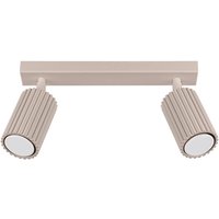 Moderne Deckenleuchte, Taupe-Streifen, 30 cm, bewegliche Rippenstrahler, 2xGU10 10W KARBON Sollux Lighting Moderne Deckenleuchte, Taupe-Streifen, 30 cm, bewegliche Rippenstrahler, 2xGU10 10W KARBON Sollux Lighting von SOLLUX