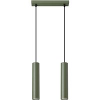 Moderne Hängelampe, grüner Olivenstreifen, zwei Röhren 30 cm für Esszimmer, Küche, über der Insel, 2xGU10 10W LAGOS Sollux Lighting Moderne Hängelampe, grüner Olivenstreifen, zwei Röhren 30 cm für Esszimmer, Küche, über der Insel, 2xGU10 10W LAGOS Sollux Lighting von SOLLUX