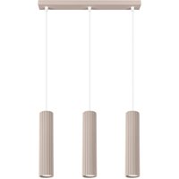 Moderne Hängelampe mit drei gewellten Taupe-Röhren, 3xGU10 10W, KARBON, Sollux Lighting Moderne Hängelampe mit drei gewellten Taupe-Röhren, 3xGU10 10W, KARBON, Sollux Lighting von SOLLUX