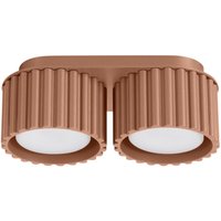 Moderne Mocca-Deckenleuchte, oval, 21 cm, gerillte Spots, 2xGX53 10W, AURA, Sollux Lighting von SOLLUX