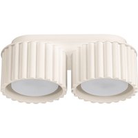 Moderne beige ovale Deckenleuchte 21 cm gerillte Spots 2xGX53 10W AURA Sollux Lighting von SOLLUX