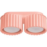 Moderne pfirsichfarbene ovale Deckenleuchte 21 cm gerillte Spots 2xGX53 10W AURA Sollux Lighting von SOLLUX
