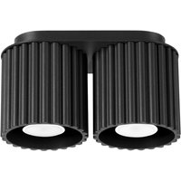 Moderne schwarze ovale Deckenleuchte 21 cm gerillte Spots 2xGU10 10W AURA Sollux Lighting Moderne schwarze ovale Deckenleuchte 21 cm gerillte Spots 2xGU10 10W AURA Sollux Lighting von SOLLUX