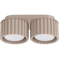 Moderne taupefarbene ovale Deckenleuchte 21 cm gerillte Spots 2xGX53 10W AURA Sollux Lighting von SOLLUX