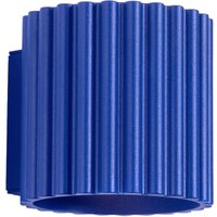 Moderne ultramarinblaue Wandleuchte, geriffeltes Rohr, 10 cm, oben und unten, 1xG9 10W AURA Sollux Lighting von SOLLUX