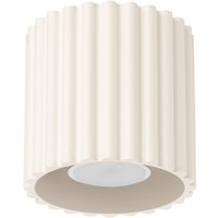 Moderner gerillter runder beige Deckenstrahler 10 cm 1xGU10 10W AURA Sollux Lighting von SOLLUX