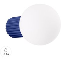 Moderne ultramarinblaue Wandleuchte mit geriffeltem Korpus und weißer Glaskugel für Bad oder Flur 1xG9 8W IP44 HALO Sollux Lighting Moderne ultramarinblaue Wandleuchte mit geriffeltem Korpus und weißer Glaskugel für Bad oder Flur 1xG9 8W IP44 HALO Sollux Lighting von SOLLUX