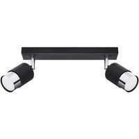 Greenice - Sollux Lighting Nero Twin Deckenstrahler, Schwarz/Chrom, 2x GU10 von GREENICE