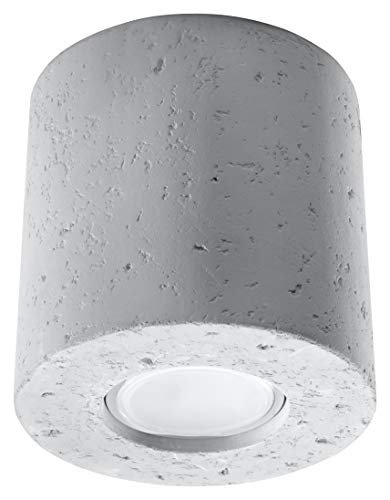 SOLLUX lighting Deckenlampe Deckenleuchte Deckenstrahler Beton 1 Flammig Grau ORBIS von SOLLUX lighting