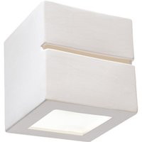 Sollux - SL.0230 Wandleuchte Keramik leo line Up & Downlight l: 15, b: 15, h: 15, Fassung E27, dimmbar von SOLLUX