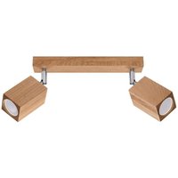 Ledbox - Sollux Lighting Keke Oak Square Twin Deckenstrahler Holz, 2x GU10 von LEDBOX