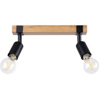 Sollux - Zuca Moderner Twin Deckenstrahler Holz, Schwarz 2x E27 von SOLLUX