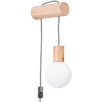 Industrielle Wandleuchte, Naturholz, Schalter für Schlafzimmer, Wohnzimmer, 1xG9 8W, NIMBI Sollux Lighting von SOLLUX