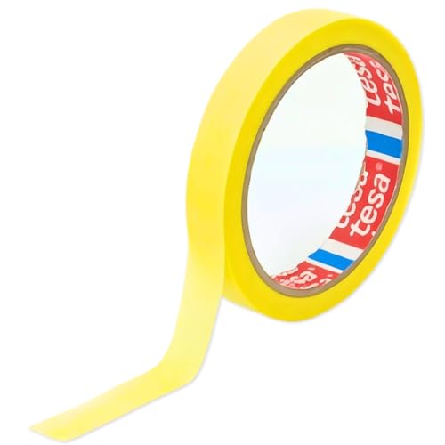 Hergestellt aus Tesa 4334 Präzisionskrepp Plus Profi Maler Lackierer Hochwertiges Abdeckband Konturenband rückstandlos scharfe kanten abkleben abdecken Klebeband Gelb (5mm X 25meter) von SOLNIT