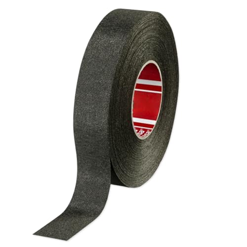 Hergestellt aus Tesa 51036 PET-Gewebeklebeband Verkabelung Abriebschutz hohe Temperaturen maximale Flexibilität ohne Lösungsmittel perfekt für Motoranwendungen (Schwarz 25mm X 25 meter) von SOLNIT