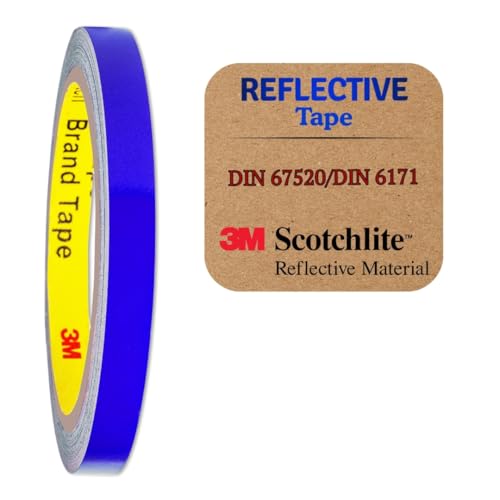 Reflektorband Reflektorfolie reflektierendes Klebeband Sicherheitswarnband Wasserdicht Reflexfolie hergestellt mit 3M 610C (Blue, 5mm x 10meter) von SOLNIT