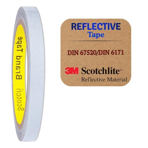 Reflektorband Reflektorfolie reflektierendes Klebeband Sicherheitswarnband Wasserdicht Reflexfolie hergestellt mit 3M 680E Silber (5mm x 10meter) von SOLNIT