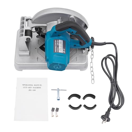 SOLOCJNL Kappsäge Gehrungssäge, 1200W Kappsäge Kapp-Zug-Gehrungssäge Metallkappsäge, 5200 U/min 0-45˚ Gehrung Ø7.3", Sägeblatt Multi-Material-Schneiden Holz, Stahl, Wänden, Böden von SOLOCJNL