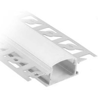 Flachprofil-Set zum Nivellieren auf 2 m Gipskarton mit satinierter Abdeckung und 2 Kappen Flachprofil-Set zum Nivellieren auf 2 m Gipskarton mit satinierter Abdeckung und 2 Kappen von SOLOLED