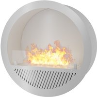 Incircle Inside Einbau-Bioethanol-Kamin - Runder Design-Wand-Biokamin d.70cm Weiß von SOLOLED