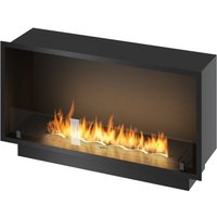 Inside Black 1000 Einbau-Bioethanol-Kamin - Mattschwarz, mit Glas, 3-Liter-Brenner, modernes Design von SOLOLED