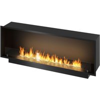 Inside Black 1500 Einbau-Bioethanol-Kamin - Mattschwarz, mit Glas, 5-Liter-Brenner, modernes Design von SOLOLED