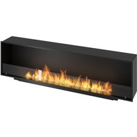 Inside Black 2000 Einbau-Bioethanol-Kamin - Mattschwarz, mit Glas, 6-Liter-Brenner, modernes Design von SOLOLED