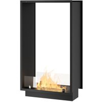 Sololed - Bioethanol-Kamin 2Side 1000 Slim Vert Einbau mit zwei Fronten - Mattschwarz, mit Glas, 1L Brenner, Modernes Design von SOLOLED