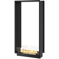 Sololed - Bioethanol-Kamin 2Side 1400 Slim Vert Einbau mit zwei Fronten - Mattschwarz, mit Glas, 1,2L Brenner, Modernes Design von SOLOLED