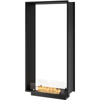 Sololed - Bioethanol-Kamin 2Side 1600 Slim Vert Einbau mit zwei Fronten - Mattschwarz, mit Glas, 1,2L Brenner, Modernes Design von SOLOLED