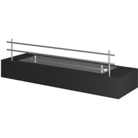 Sololed - Bioethanolbrenner mit mattschwarzem Edelstahl-Arbeitsplatteneinsatz 60 cm mit Rost von SOLOLED