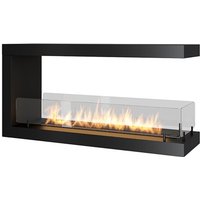 U1000.2 Design-Bioethanol-Einbaukamin mit 3-seitig offenem Glas, 2-Liter-Brenner von SOLOLED