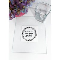 Aufkleber Muttertag Schwarz Oder Weiß Glück Ist Eine Mutter Wie Dich Zu Haben Kranz Stickerbogen Blumenkranz Glas von SOLOcreARTivo