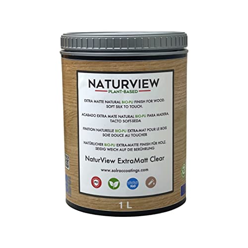 NATURVIEW Wasserbasierter Bio-Polyurethanlack für Holz im Innenbereich. Soft-Seiden-Touch (2,5 l, Ultra Matt) - Holzlack von SOLRAC COATINGS