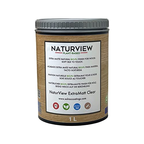 NATURVIEW Wasserbasierter Bio-Polyurethanlack für Holz im Innenbereich. Soft-Seiden-Touch (2,5 l, Ultra Matt) - Holzlack von Solrac