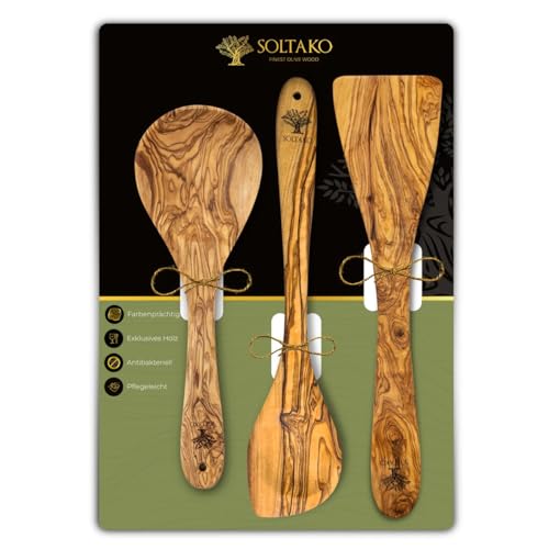Utensilien Set: Kochlöffel + Pfannenwender + Reislöffel von SOLTAKO