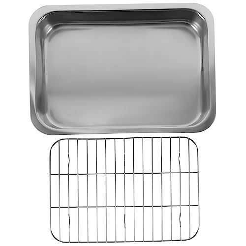 1Satz Backblech mit Gestell Rechteckige Ofenform für Vielseitige Verwendung zum Backen von Desserts und Kuchen auch Servierschale 1Satz Backblech mit Gestell Rechteckige Ofenform für Vielseitige Verwendung zum Backen von Desserts und Kuchen auch Servierschale von SOLUSTRE