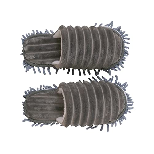SOLUSTRE 1 Paar Fußwischer Für Den Boden Pantoffel Haushaltshelfer Duster Schuhe Zum Staubwischen Wischmopp Chenille-schuhüberzieher Reinigen Fuß Socken Hausschuhe Fuß Schuhe Damen Streifen von SOLUSTRE