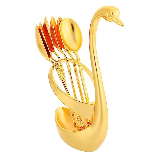 SOLUSTRE 1 Satz Alloy Craft Dessert Spoon Set Teiliges Set mit Eleganten Schwänen für Küche und Dining Table Rostfrei für Desserts Partys und von SOLUSTRE